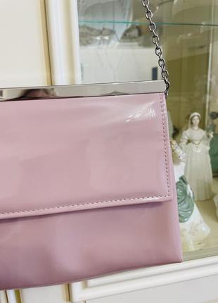 Лаковая сумка клатч нежно-розового цвета!!!2 фото