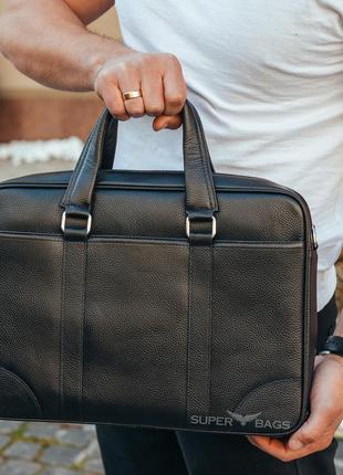 Кожаная черная мужская для документов и ноутбука keizer gh-48553-black