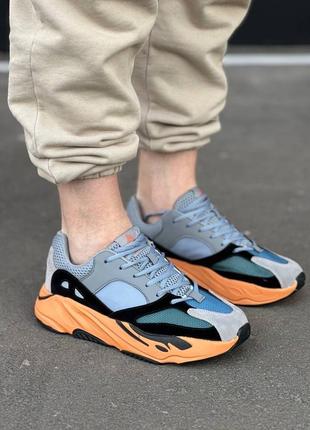 Мужские кроссовки серо-оранжевые👟