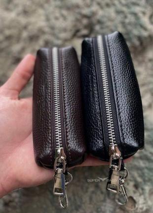 Ключница из натуральной кожи с отделением для денег