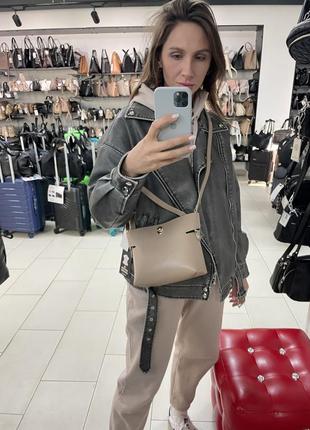 Мега стильна неординарна сумочка з натуральної італійської шкіри8 фото