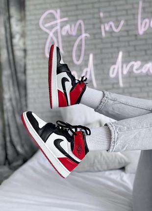 Кросівки nike jordan  1 high red black ov кроссовки