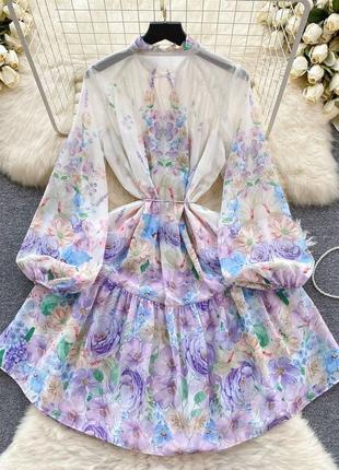 Летнее легкое платье, с ярким цветочным принтом3 фото