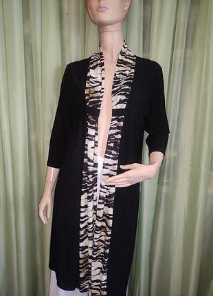 Кардиган чорний з тигровим принтом  "anne smith"