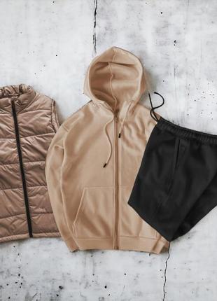 Весняний комплект 3в1: костюм (зіп худі + штани) + жилетка