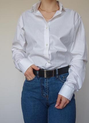 Классическая базовая белая оверсайз рубашка, s-m-l, 48-50 максимум, 100% хлопок2 фото
