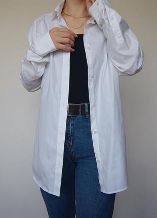 Классическая базовая белая оверсайз рубашка, s-m-l, 48-50 максимум, 100% хлопок3 фото