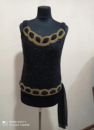 Топ блуза с паетками и бисером вечернее