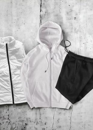 Весенний комплект 3в1: костюм (сип худи + штаны) + жилетка