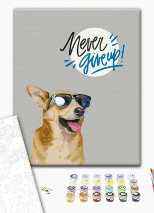 Картина по номерам 40х50 на деревянном подрамнике "никогда не сдавайся!" bs52552