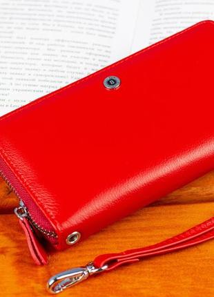Червоний жіночий гаманець на блискавці з натуральної шкіри boston b2728 фото