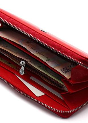 Червоний жіночий гаманець на блискавці з натуральної шкіри boston b2725 фото
