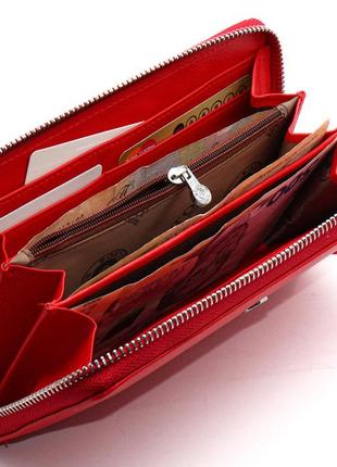 Червоний жіночий гаманець на блискавці з натуральної шкіри boston b2726 фото