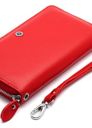 Червоний жіночий гаманець на блискавці з натуральної шкіри boston b2723 фото