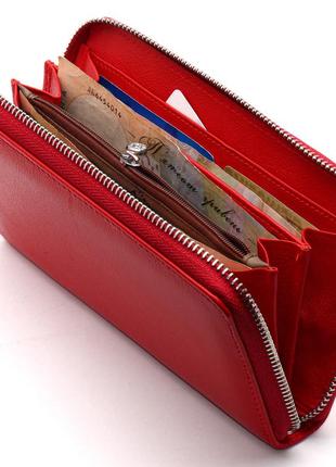 Червоний жіночий гаманець на блискавці з натуральної шкіри boston b2727 фото