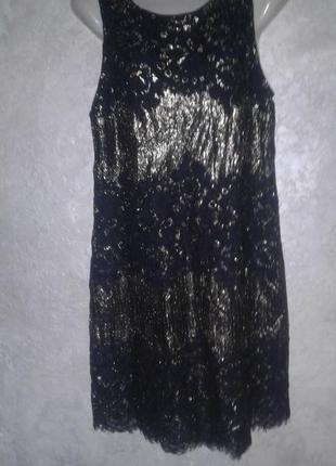 Платье сукня кружевной с люрексом oasis винтаж1 фото
