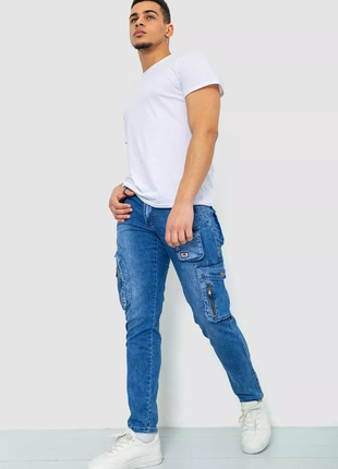 Джинси чоловічі з кишенями, колір синій, 129r8320