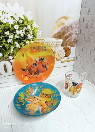 Набір дитячого посуду luminarc король лев, 3 предмети