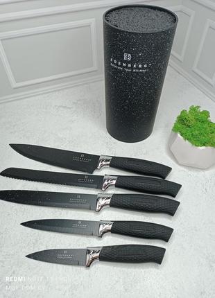 Набір кухонних ножів у колоді edenberg,чорні (6 предметів)