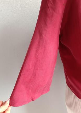 Блуза кольору марсала (60% cupro)6 фото