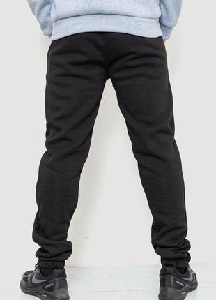 Спорт чоловічі штани на флісі однотонні, колір чорний, 190r2364 фото