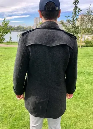 Чоловіче вовняне пальто /мужское пальто /демисезонное пальто /чорне чоловіче пальто6 фото