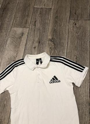 Поло adidas бело оригинальное футболка2 фото