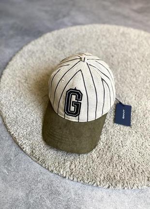 Gant lino retro striped cap оригинал новая мужская кепка бейсболка льняная гант1 фото