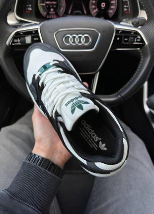 Мужские замшевые кроссовки adidas originals zx torsion white green, кеды адидас замша / сетка. мужская обувь7 фото