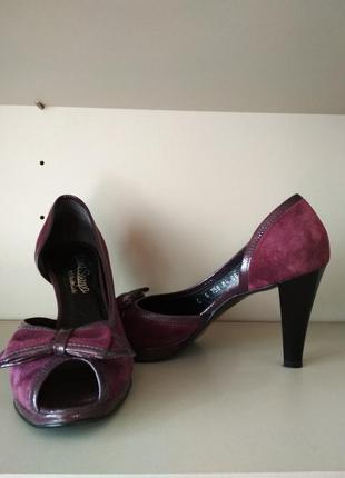 Туфли замша сиреневые