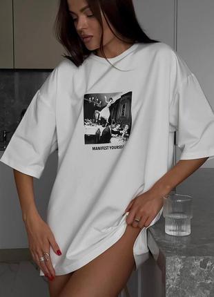 Неймовірна стильна oversize футболка, якісна накатка