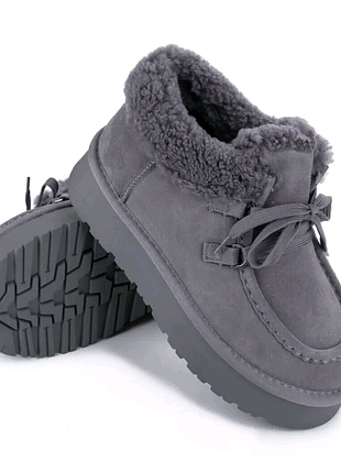 Уггі жіночі сірі замша зима
