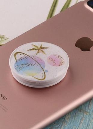 Попсокет, popsocket, тримач для телефону, космос, з блискітками2 фото