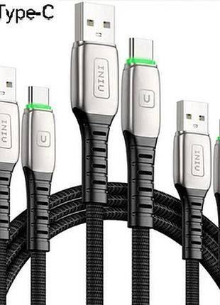 Кабель iniu usb c на type c 1м. для швидкої зарядки
