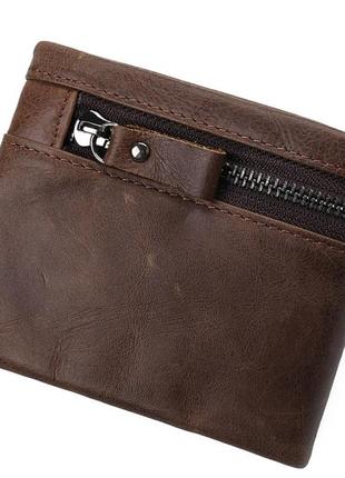 Чоловічий шкіряний гаманець портмоне коричневий натуральна шкіра2 фото