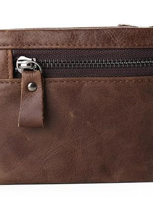 Мужской кожаный кошелек портмоне коричневый натуральная кожа5 фото