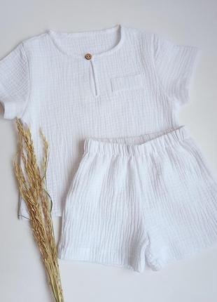 Футболка та шорти з мусліну. мусліновий одяг