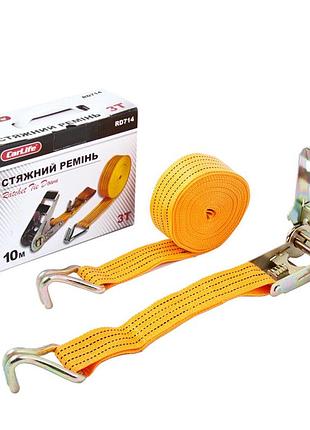 Стяжной ремень с замком 3т 10м carlife rd714