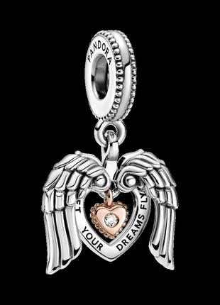 Срібний шарм пандора "серце з крилами ангела" 789296c011 фото