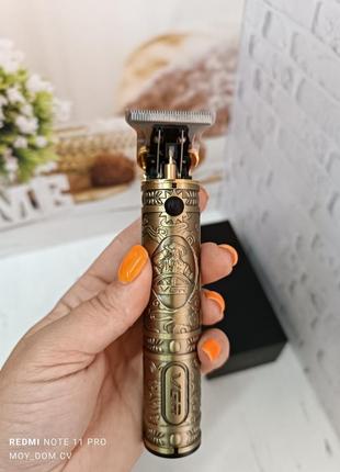 Професійна машинка триммер для стрижки волосся vgr, 3 насадки usb акумулятор металевий корпус