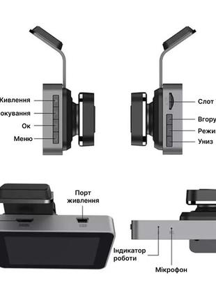Автомобильный видеорегистратор с wifi и usb на 2 камеры 4к экран ночной режим g-сенсор камера заднего вида 4