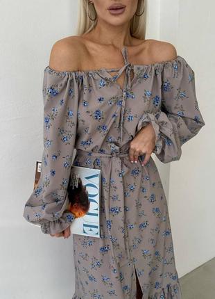 Легкое свободное платье с цветочным принтом2 фото