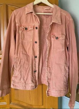 Джинсовка чоловіча коралова рожева pull bear