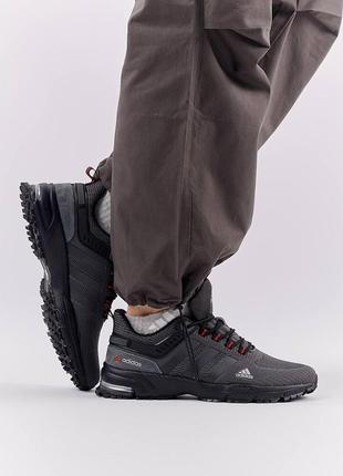 Чоловічі текстильні кросівки adidas marathon gray black, кеди адідас сірі весна осінь, чоловіче взуття