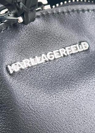 Кожаный рюкзак женский karl lagerfeld k/ikonik metal pin backpack оригинал4 фото