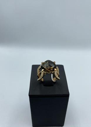 Каблучка 585 проби с червоного золота с кварцом 7.17 ct