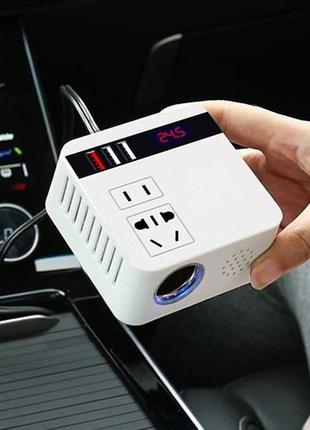 Інвертор 12в/220в, 150 вт (75 вт), вольтметр, usb qc 3.0