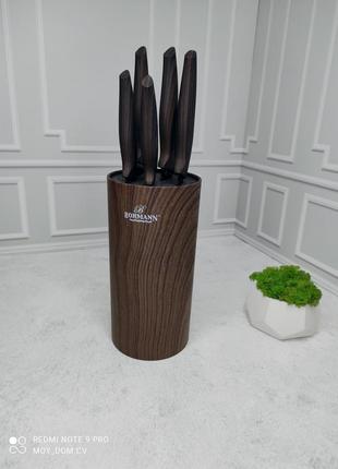 Набір кухонних ножів під дерево bohman 6 предметів2 фото