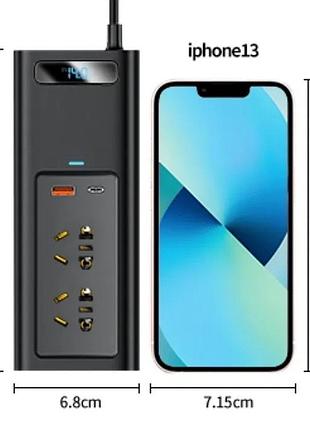 Автомобільний інвертор baseus 150w, 12в/220в, 150 вт, швидка зарядка usb4 фото