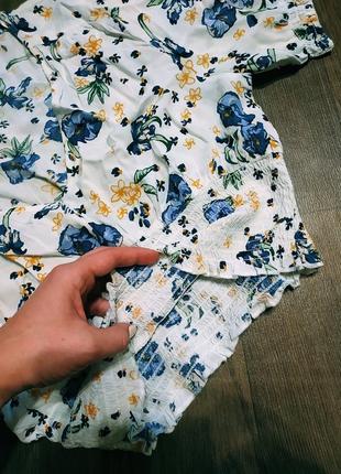 Летняя легкая блуза, футболка, топ в цветочный принт5 фото